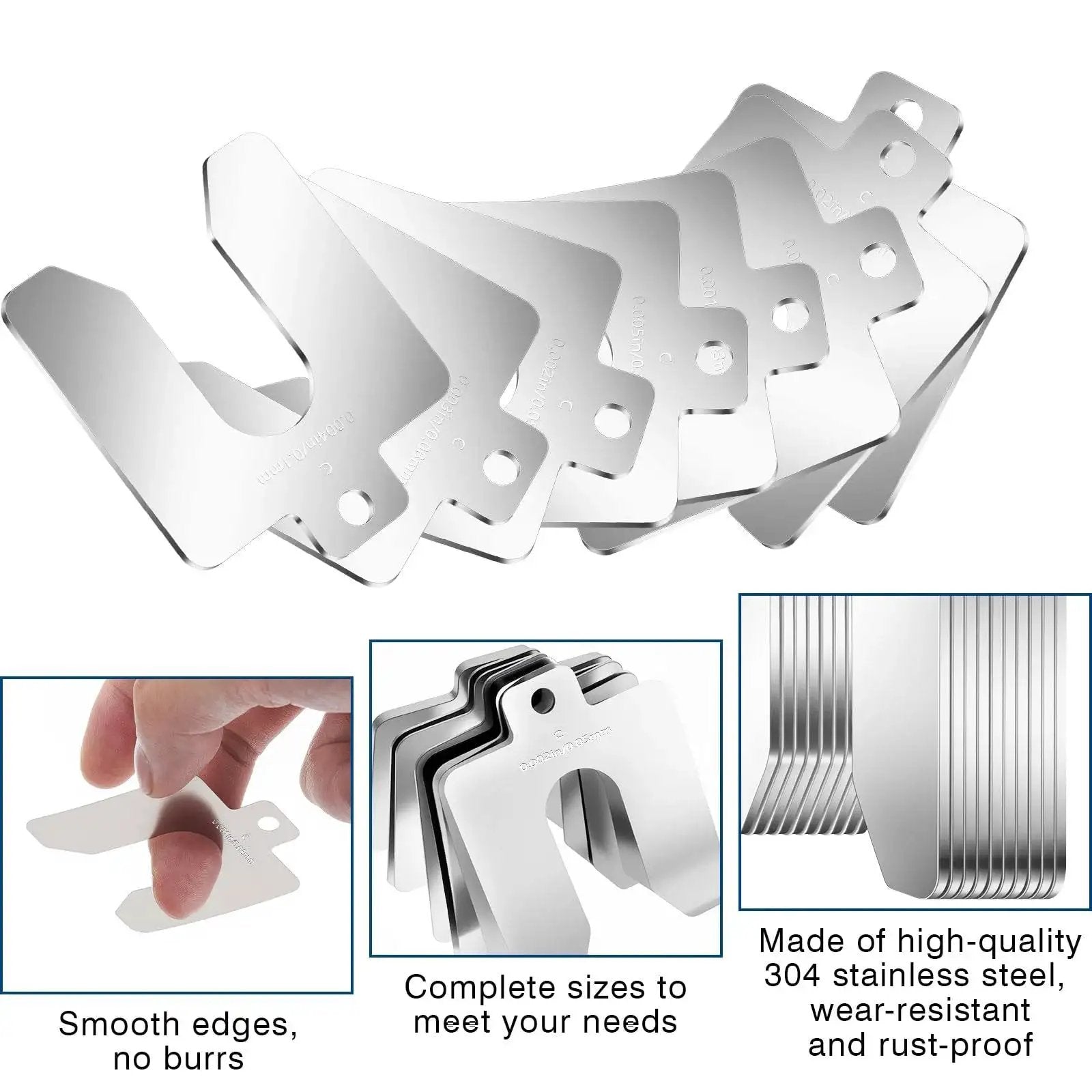 80 Piece Size C Slotted Shims Kit 4 Inch By 4 Inch Stainless Steel Precision Shims for Leveling with storage box by Shimeyao