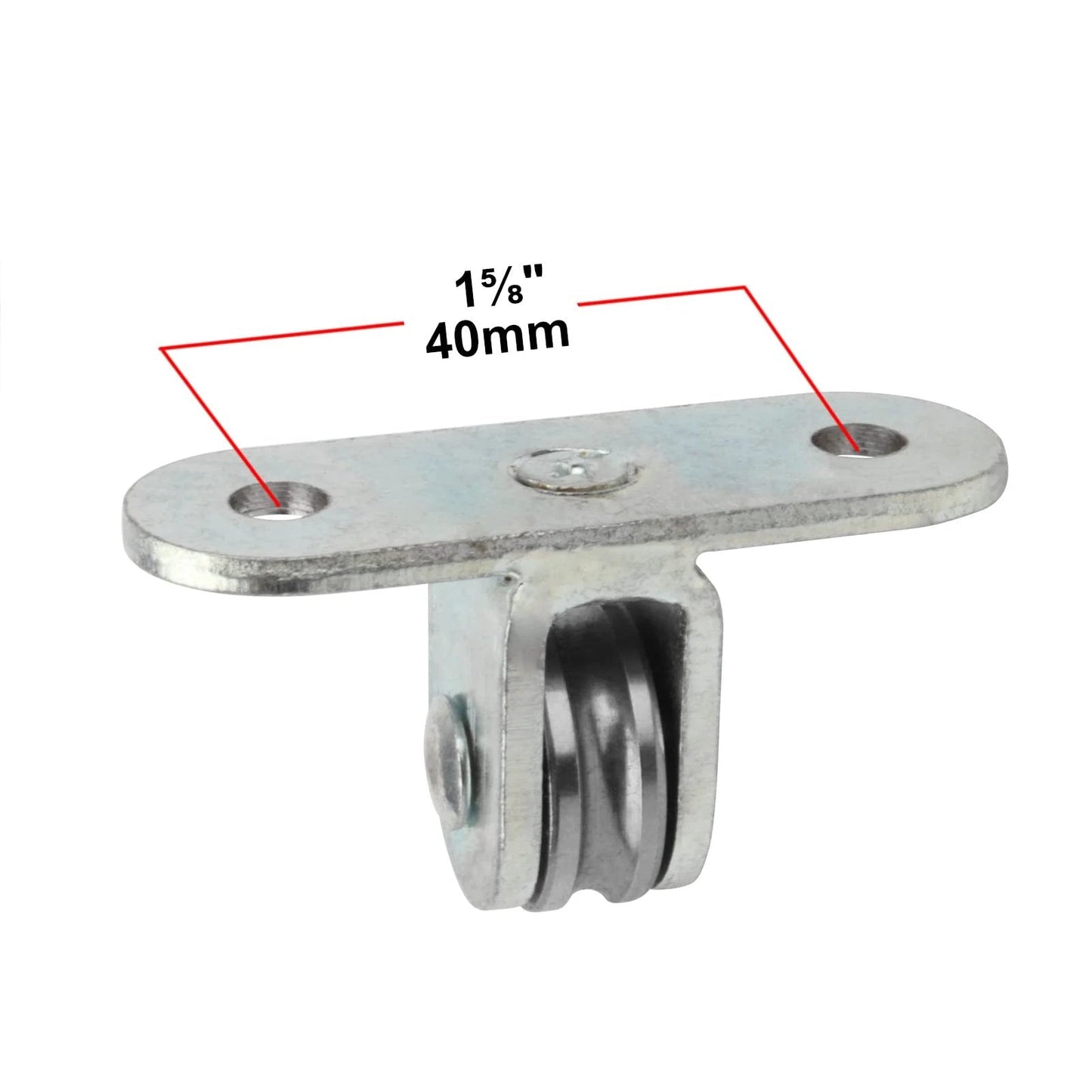 ✝️ 8 Pcs 3/4" Small Pulley Block,Single Bearing Silent for 1/8" Cord,Max Load 132 lb shown with dimensions and stainless steel construction