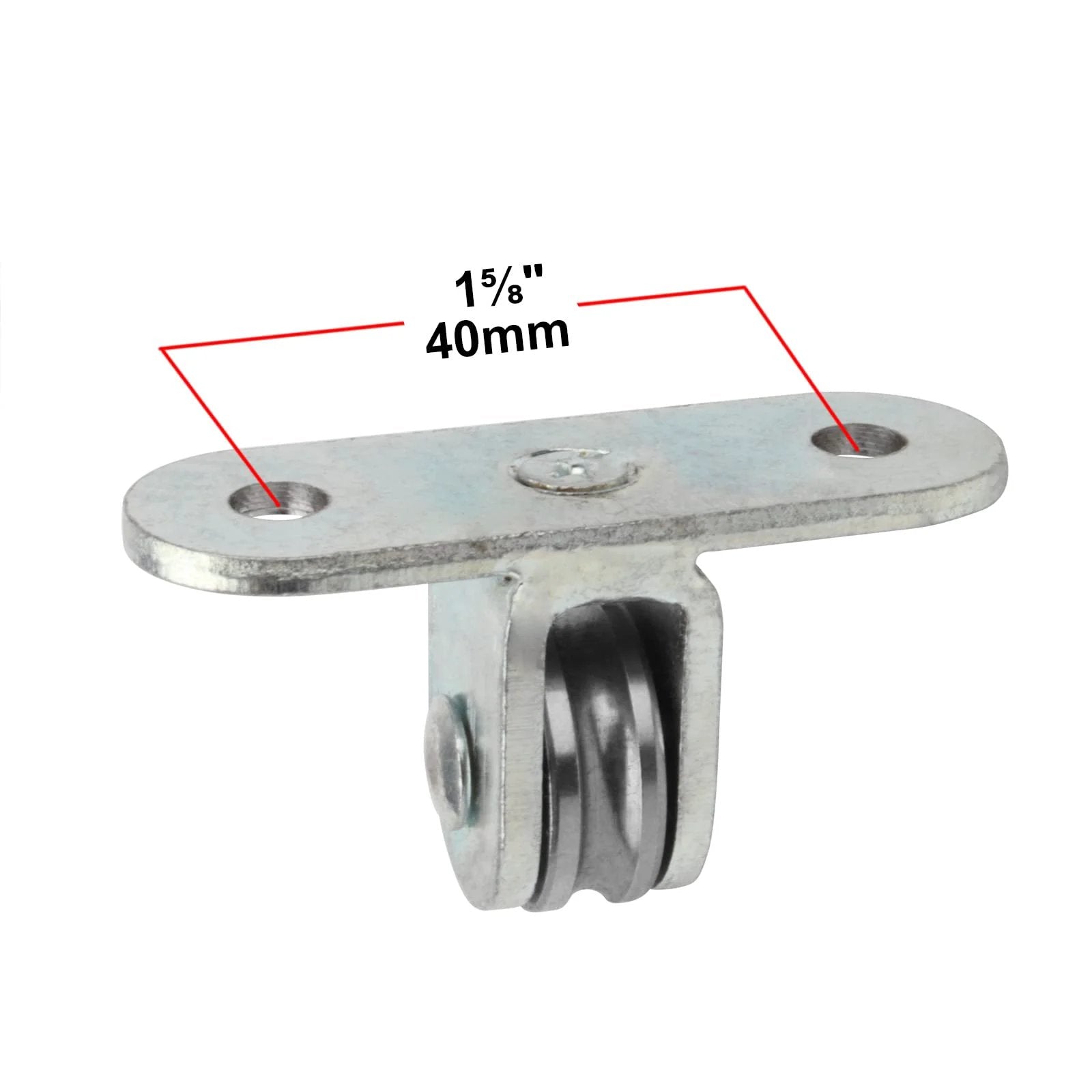 ✝️ 8 Pcs 3/4" Small Pulley Block,Single Bearing Silent for 1/8" Cord,Max Load 132 lb shown with dimensions and stainless steel construction