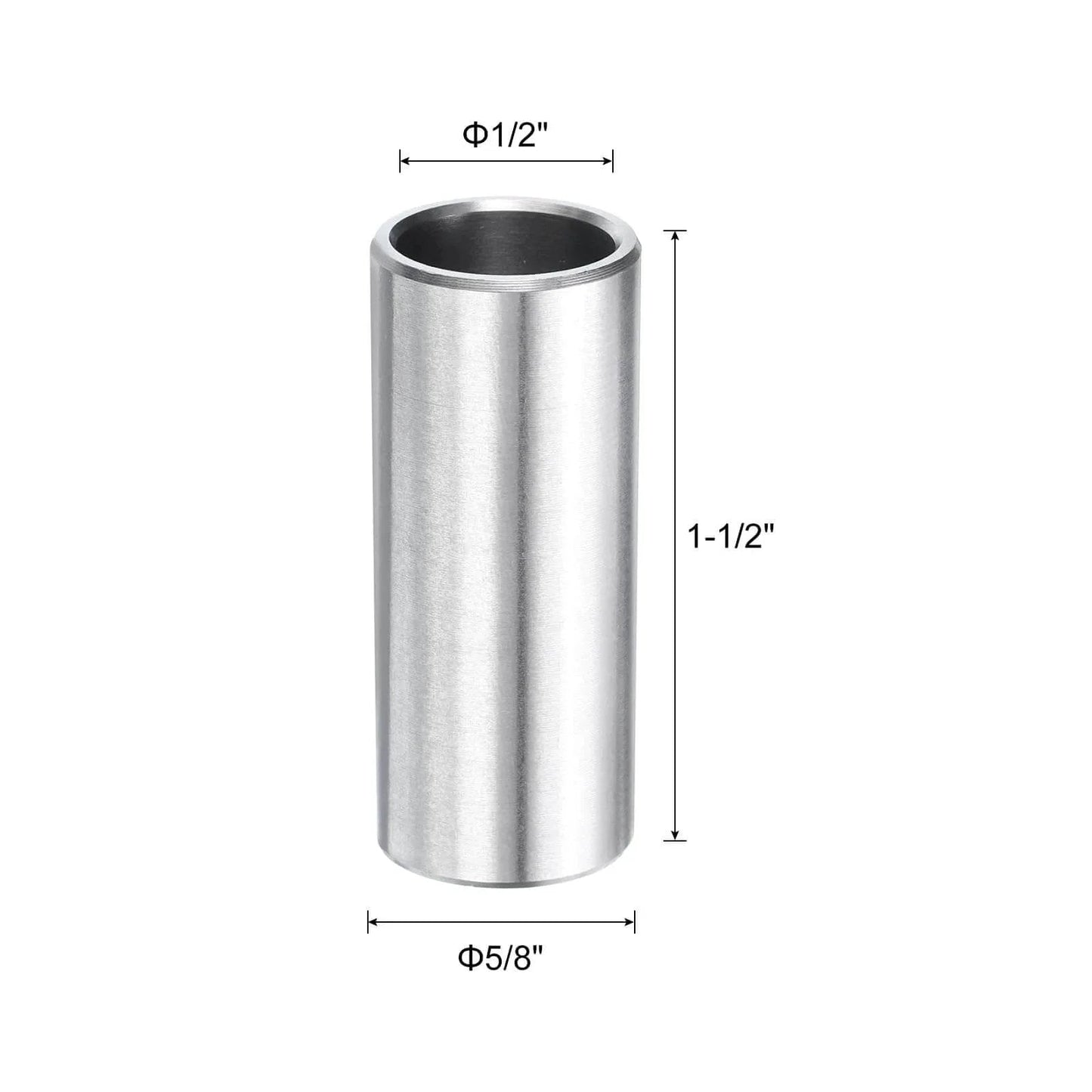 Five Piece Pack Stainless Steel Spacer 1/2 Inch Bore 5/8 Inch Outer Diameter 1-1/2 Inch Length For 1/2 Inch Screws Bolts And Rods