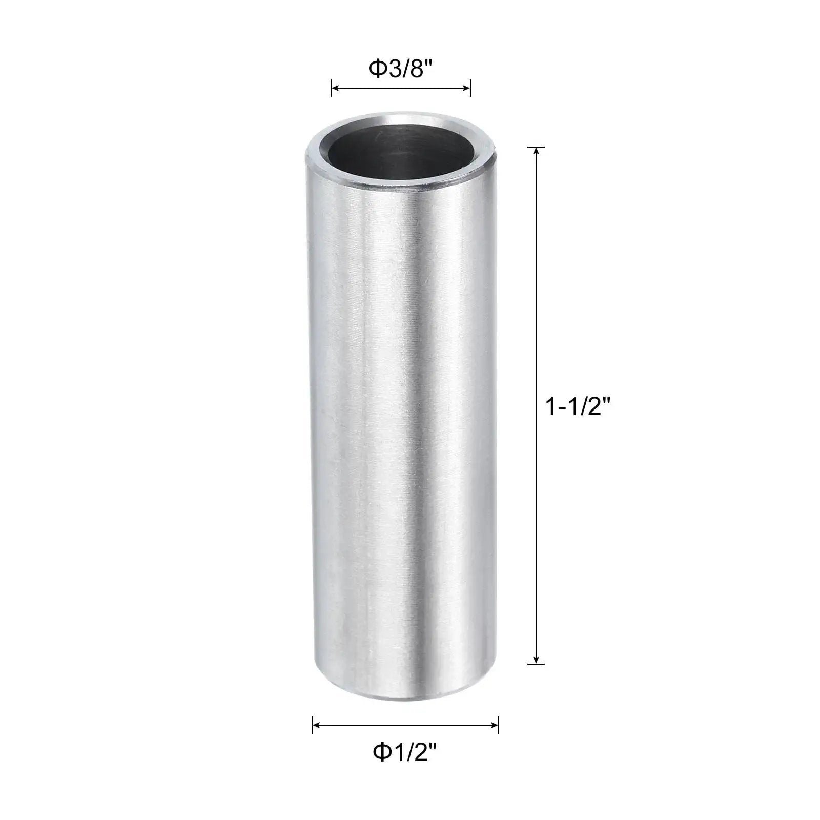 Heavy Duty Stainless Steel Spacer Set 3/8 Bore 1/2 OD 1-1/2 Inch Length For 3/8 Screws Bolts And Rods 304 Stainless Steel