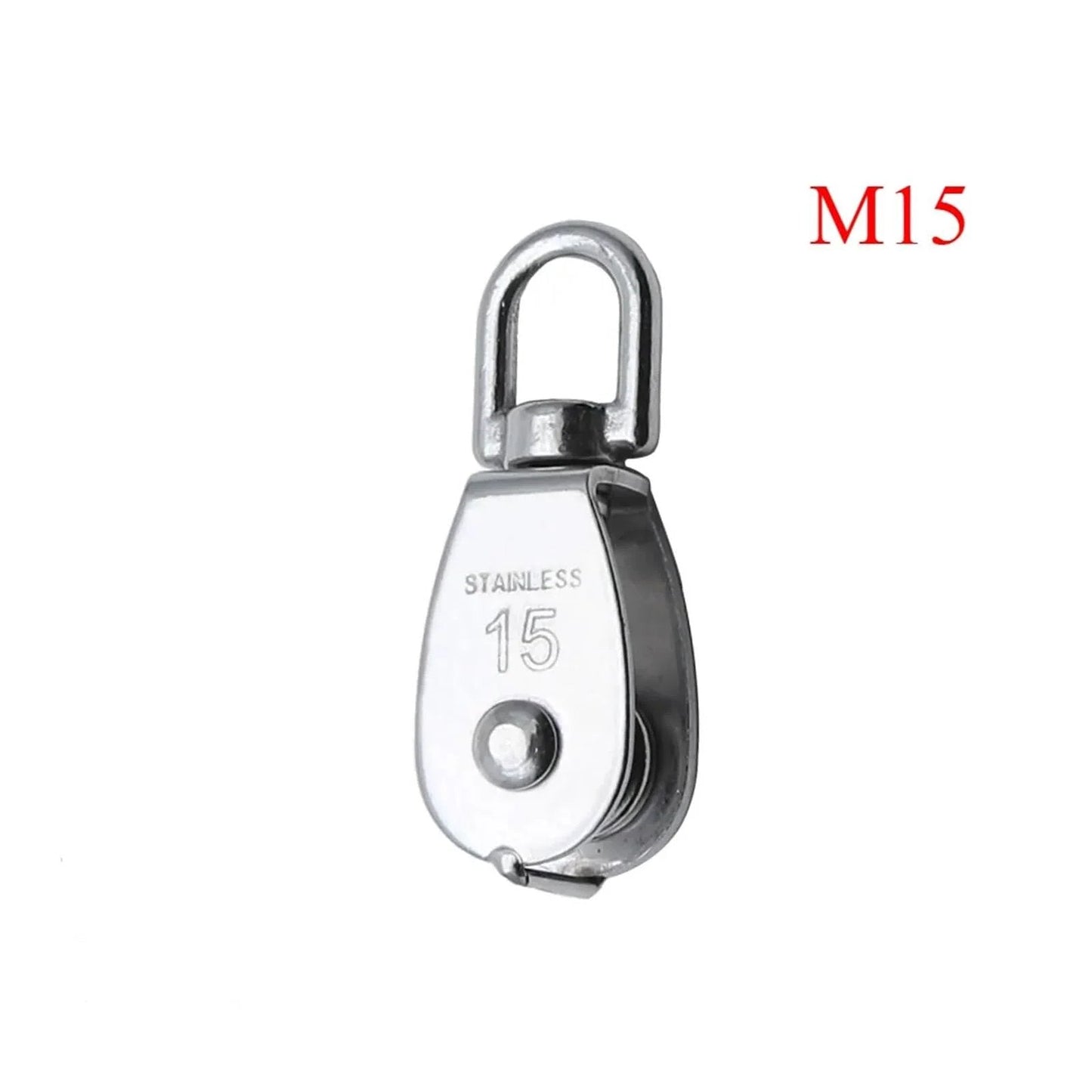 Stainless Steel Pulley M32 Single Wheel Swivel Lifting Rope Pulley Set Lifting Wheel Tools(M32), front view, 304 stainless steel.