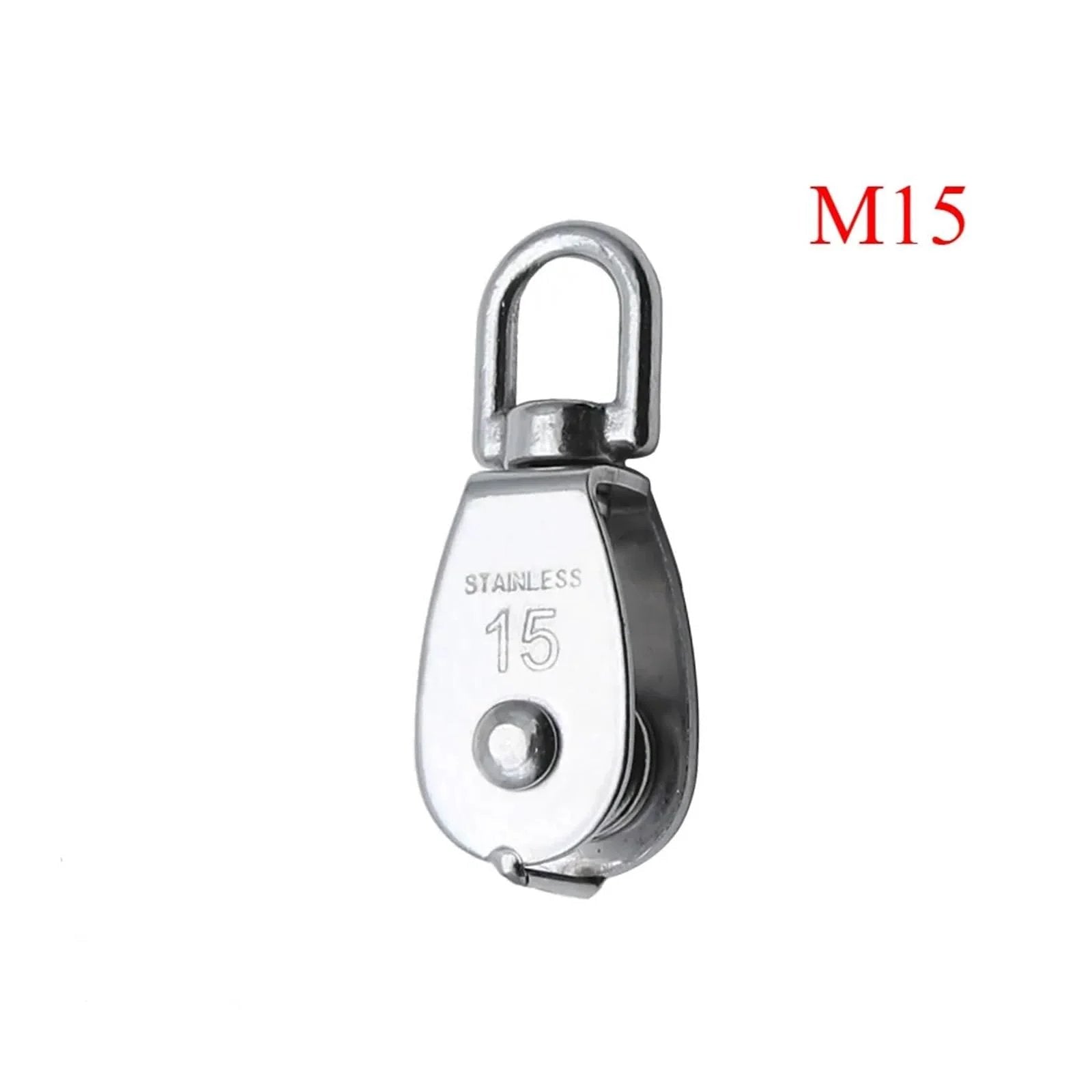 Stainless Steel Pulley M32 Single Wheel Swivel Lifting Rope Pulley Set Lifting Wheel Tools(M32), front view, 304 stainless steel.