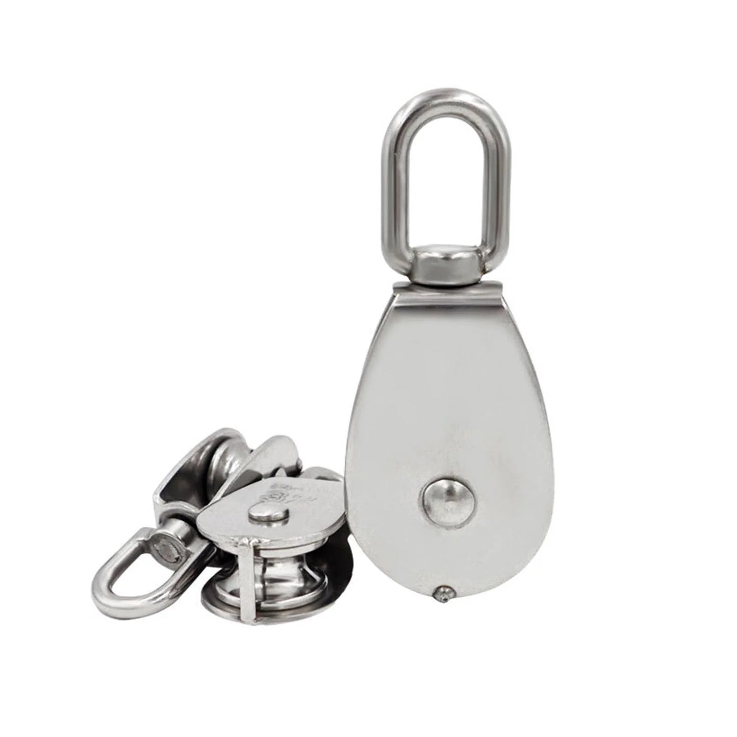 Stainless Steel Pulley M20 Single Wheel Swivel Lifting Rope Pulley Set Lifting Wheel Tools(M20) front view with visible components