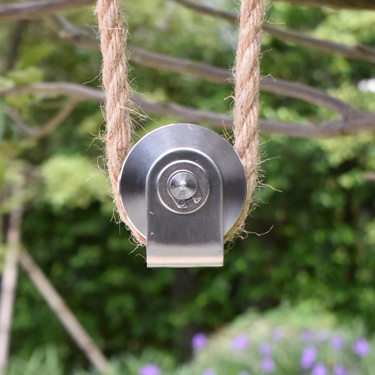 Grooved Wheel Pulley Block Pulley Wheel Stainless Duplex Bearing Silent Detachable Heavy Duty Traction Wheel hanging from rope