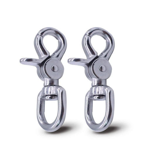 2 Pack Trigger Snap Hooks Heavy Duty 316 Stainless Steel With Swivel Eye Five Eighth Inch Wide Durable Lobster Clasps