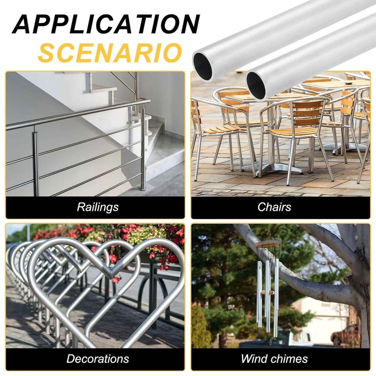 Two Pack 13mm Stainless Steel Tubes 304 Grade 1mm Wall 305mm Long Built To Last Heavy Duty Metal Pipes for railings and decor