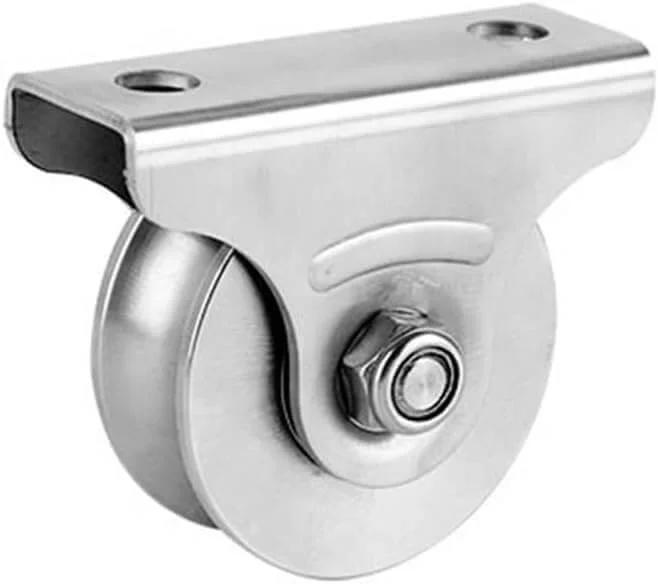 Stainless steel Pulley,Pulley Wheel, Pulley Wheel Clothes line Pulley U Groove Wheel Pulley Block for wire rope and tracks, side view