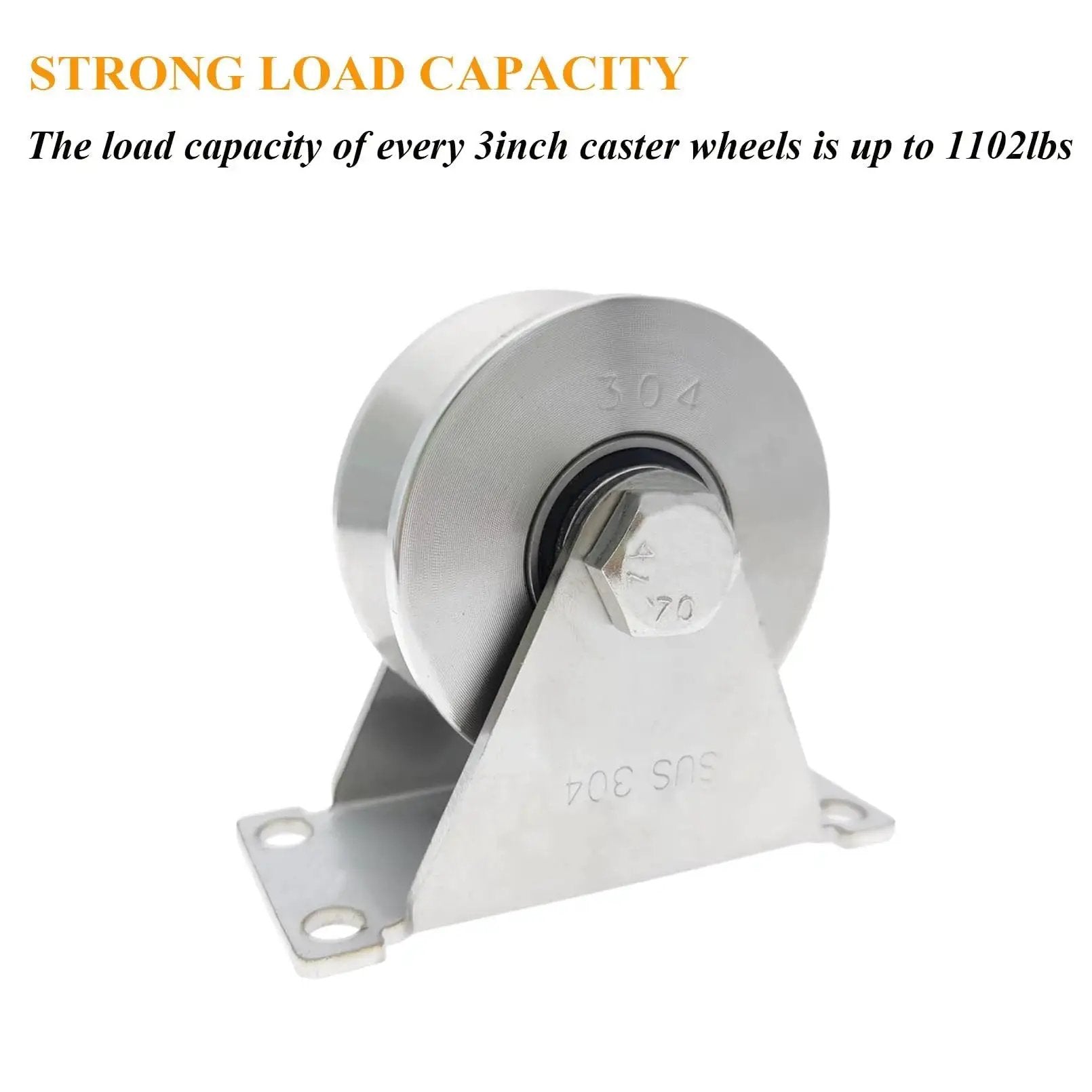 Stainless Steel 304 V Groove Gate Wheels Heavy Duty Track Roller With Double Bearing Plate Caster and V Shaped Bracket