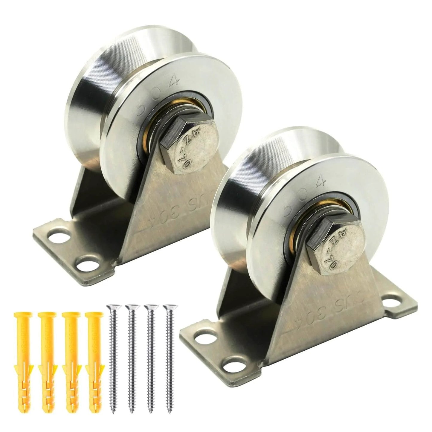 V Type Groove Wheel Pulley Stainless Steel Silent Pulley Block,Wall-Mounted Ceiling Lifting Pulley Block,Sliding Gate Hardware
