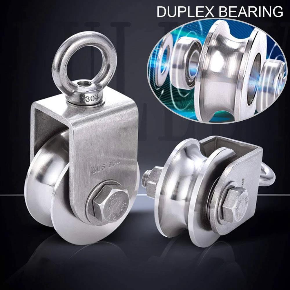 48MM Stainless Steel Crane Pulley Block and Tackle Pulley System with Duplex Bearing