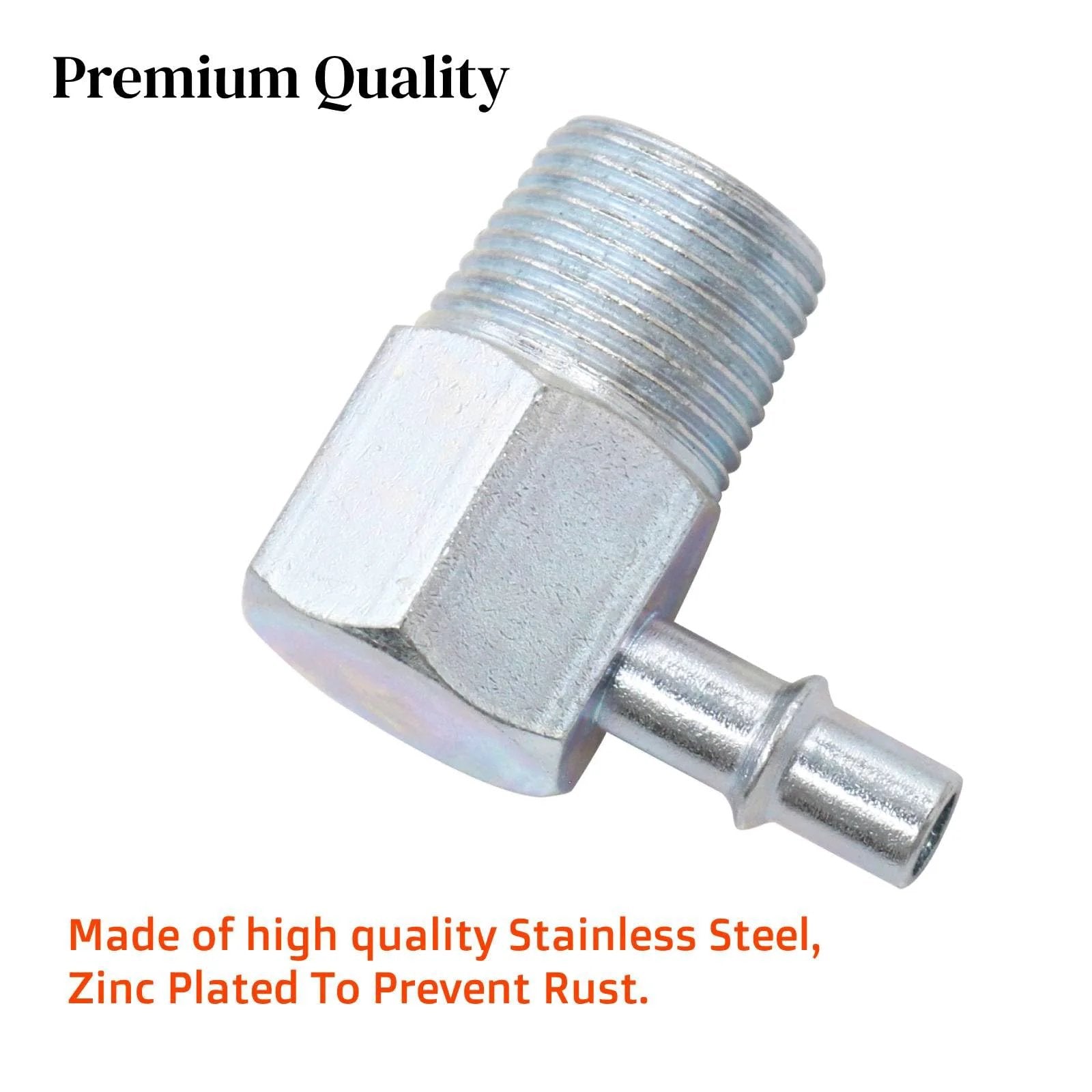 Universal 90 Degree Vacuum Fitting Three by Eight NPT to One by Four Nipple for Intake Manifold, aluminum alloy material