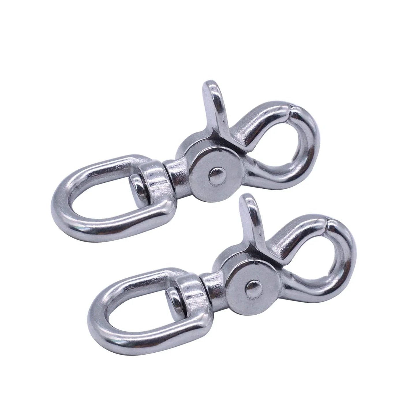 2 Pack Trigger Snap Hooks Heavy Duty 316 Stainless Steel With Swivel Eye Five Eighth Inch Wide Durable Lobster Clasps