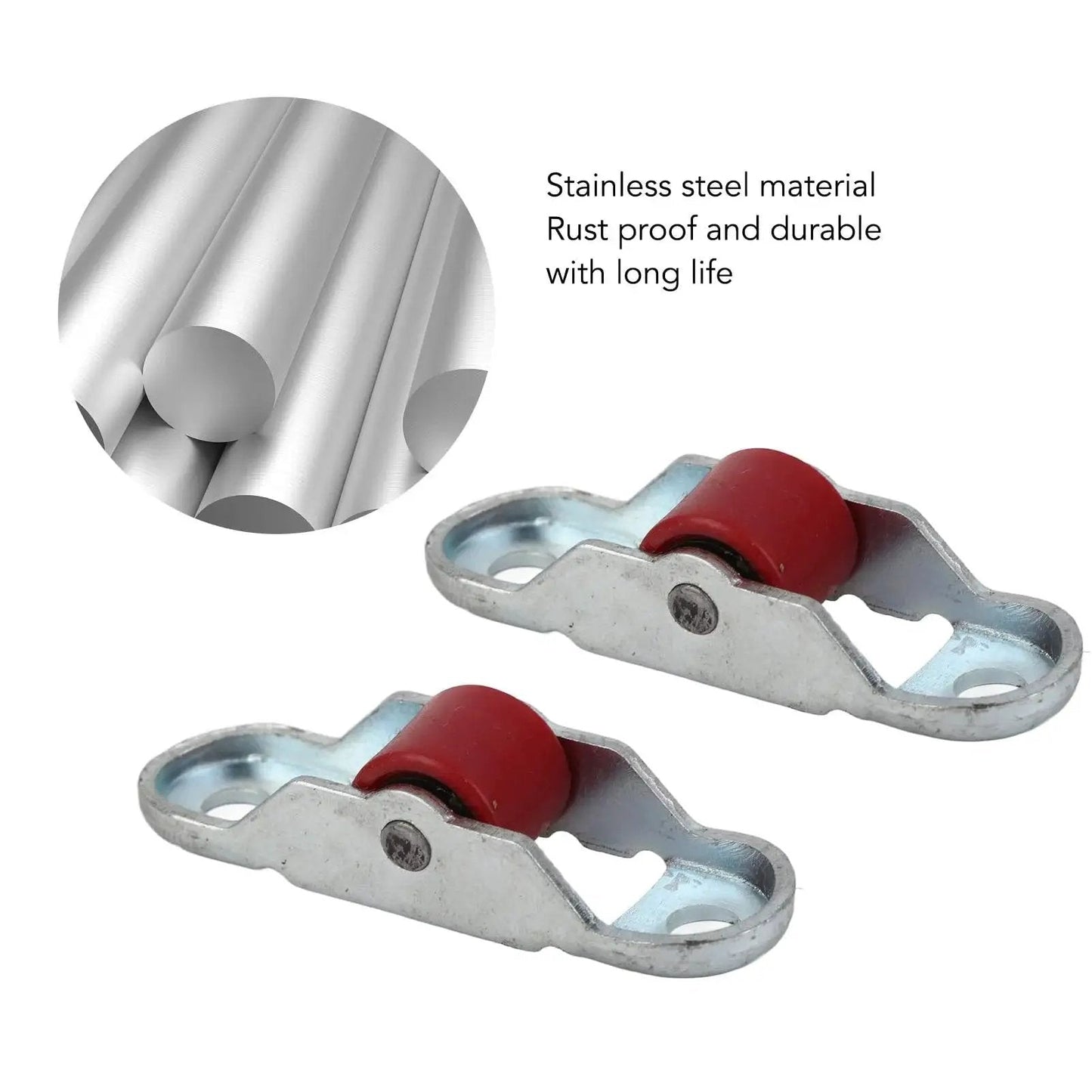 Sliding Door Window Pulley Kit With Base 12mm Stainless Steel Hardware Single Wheel Mute PP Wheel Roller Quiet Operation