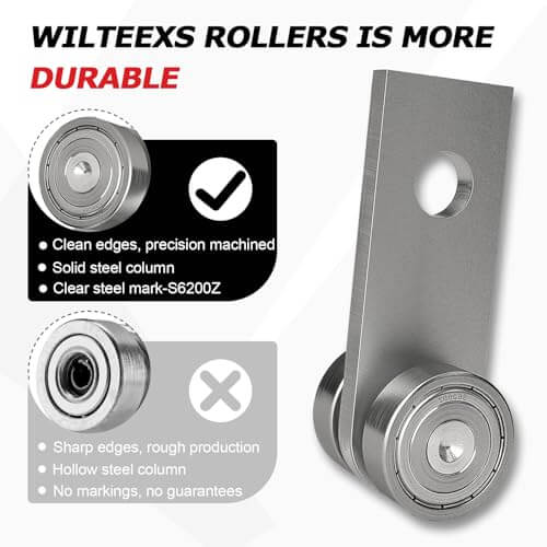 2pcs Bearing Trolley Assembly with 2 Wheel Rollers for 1-5/8 Inch or Taller Strut Channel Solid Steel Construction Using S6200Z Bearings
