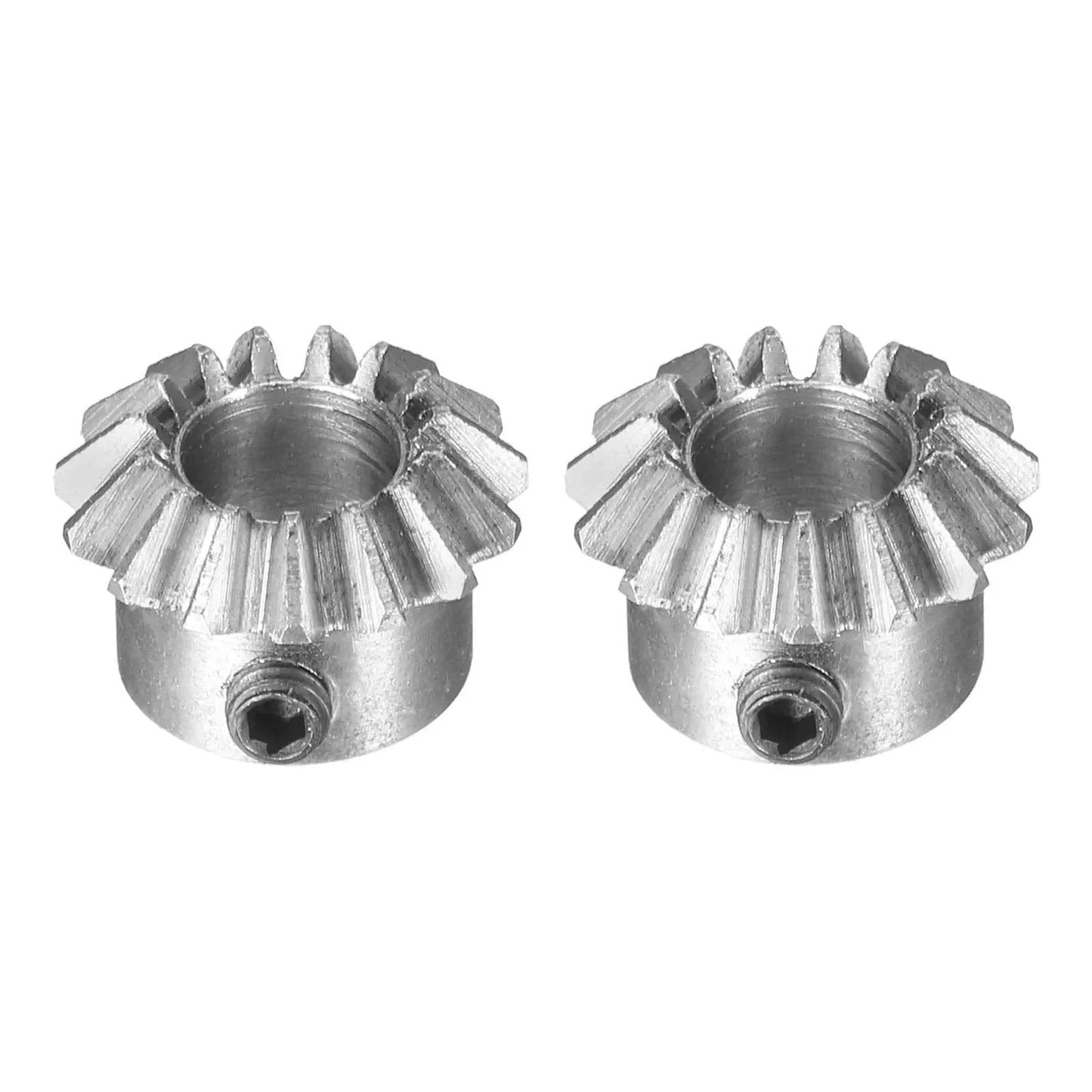 Two Pack Bevel Gear Set 0.8 Module With 1 To 1 Reduction 15 Teeth 6mm Shaft Hole Bevel Pinion Gear In 45 Steel With Black Finish