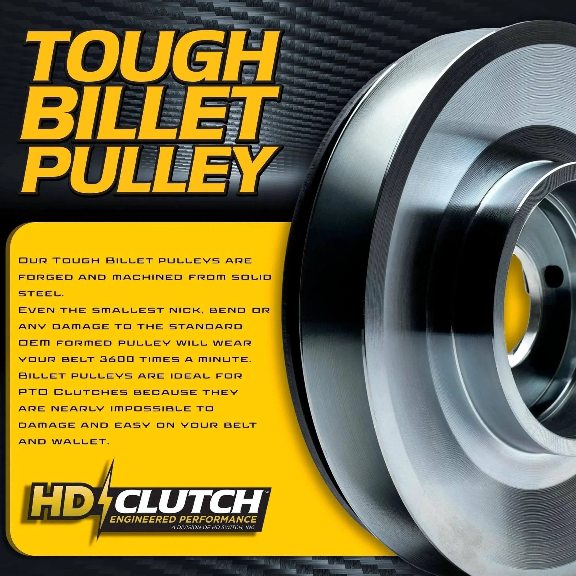 HD Switch High Torque 175ftlbs (OEM 150) Solid Steel Billet Pulley Electric PTO Clutch 1686881SM, side view