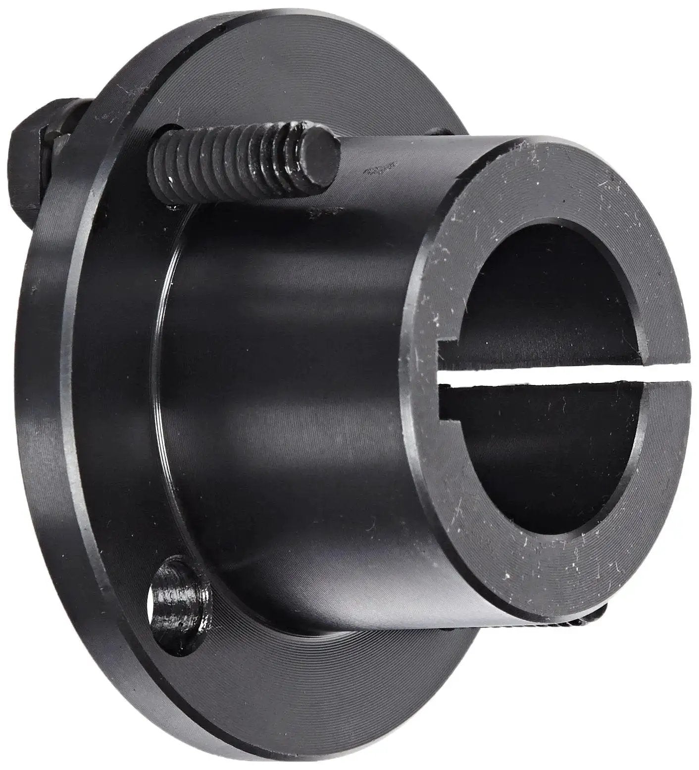 Sure-Grip Steel Bushing With 1 Inch Bore And 1.625 Inch OD, 6.75 Inch Length in side view showing split-flange and keyway