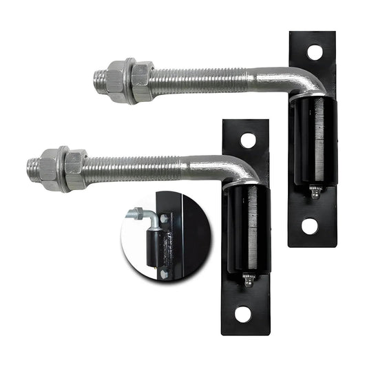 2 Pack Steel J Bolt Hinges With Plate Heavy Duty Welded Hinges For Doors Gates And Driveway Gates Ideal For Welding On Larger Iron Or Steel Gates Featuring Adjustable Ball Bearing And Grease Fitting For Long Lasting Smooth Operation Silver Finish
