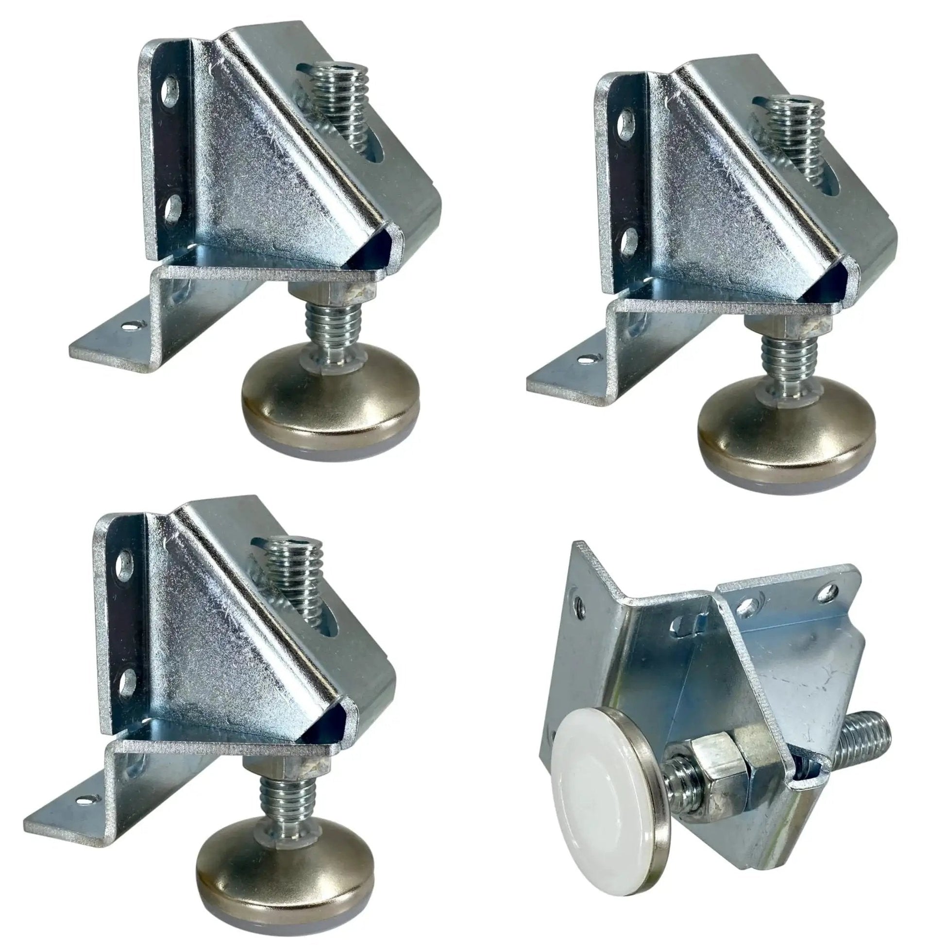 Beefy Heavy Duty Leveling Feet For Workbenches And Machinery Steel Adjustable Levelers With Lock Nuts And Swivel Base Set Of Four