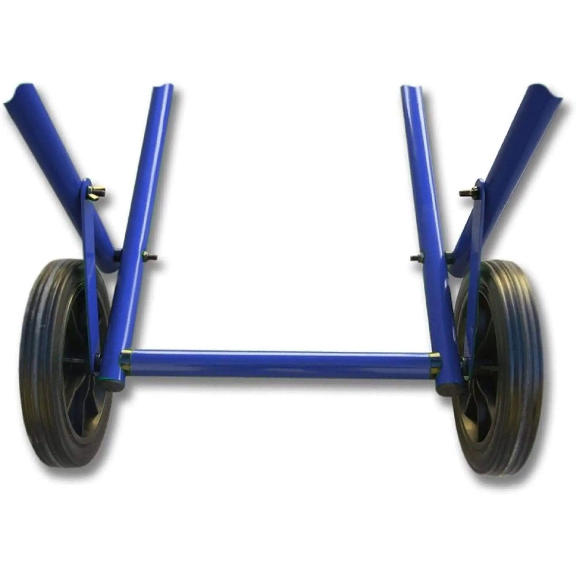 Front view of Beefy Heavy Duty Steel Recycling Cart For Bins, 220 Lb Capacity, showing premium virgin rubber wheels and 8 mm axle.