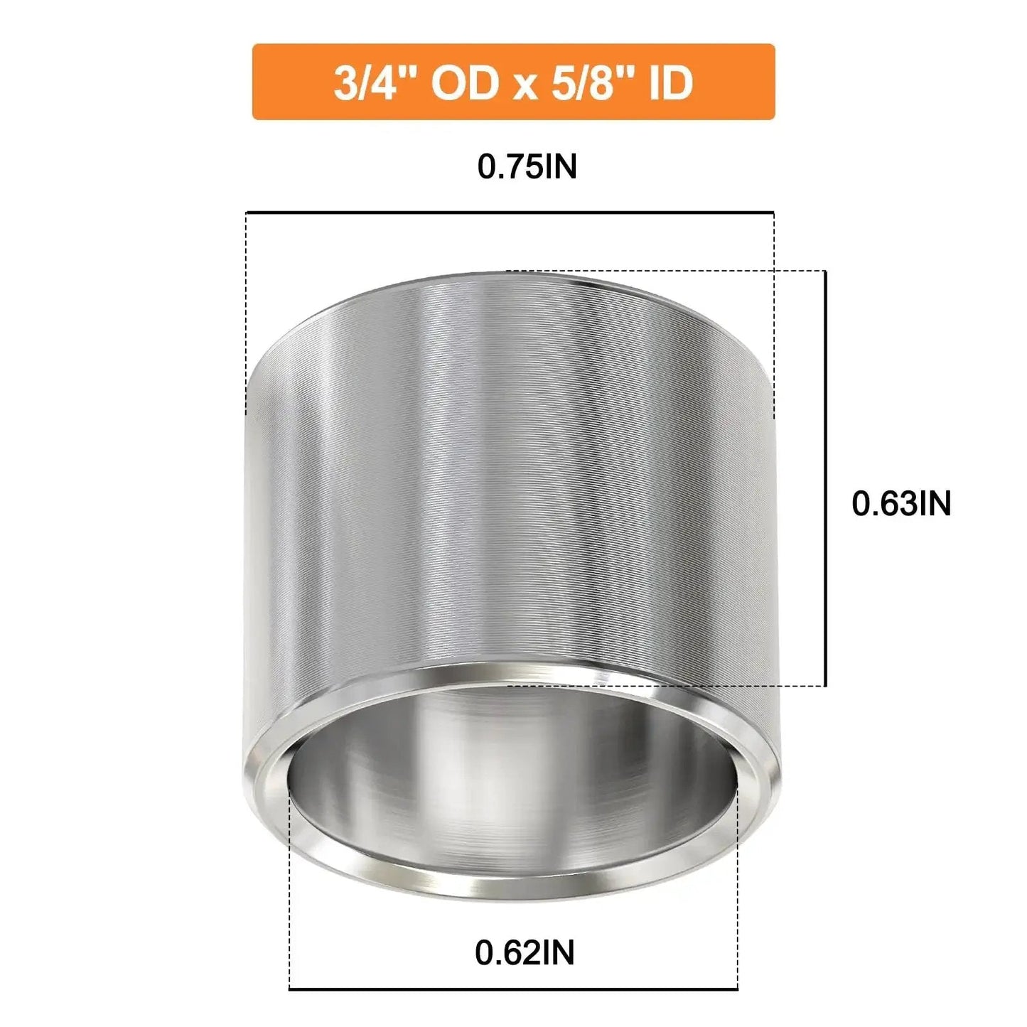 Stainless Steel Reducer Bushing Set For Screws Bolts And Rods 12 Pieces Outer Diameter Three Quarters Inch Inner Diameter Five Eighths Inch