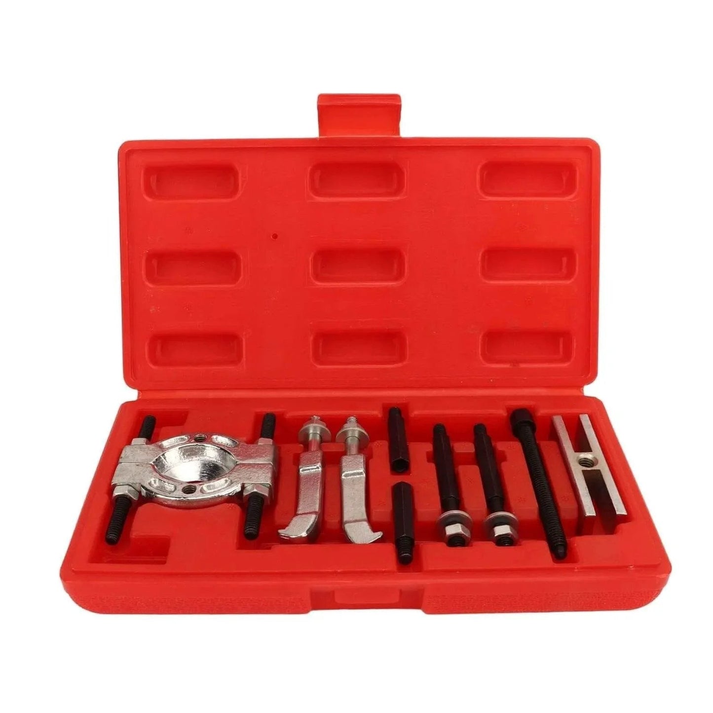 9 Piece Steel Separator Puller Tool Kit Bearing Removal Tool Set in red case