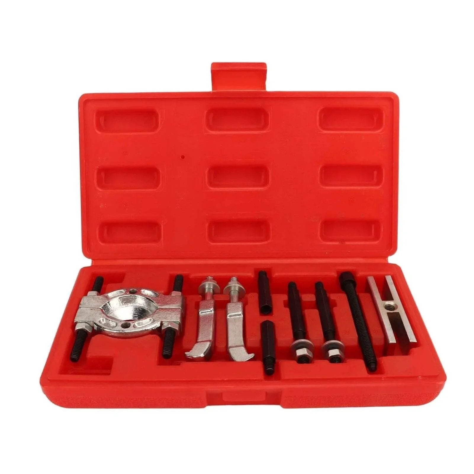 9 Piece Steel Separator Puller Tool Kit Bearing Removal Tool Set in red case