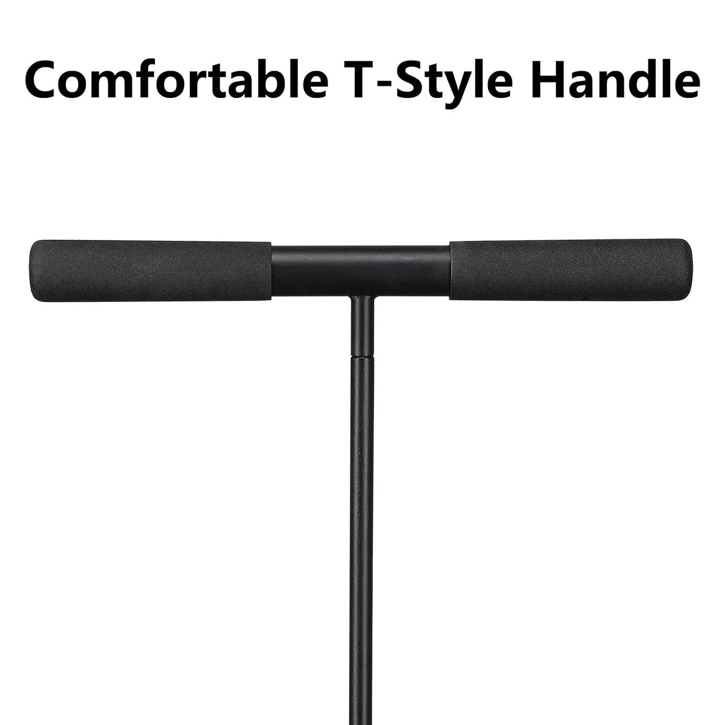 Close-up of Hardcore 48 Inch Adjustable Soil Probe with T Handle showing foam grips for comfort and leverage in plumbing and landscaping projects.