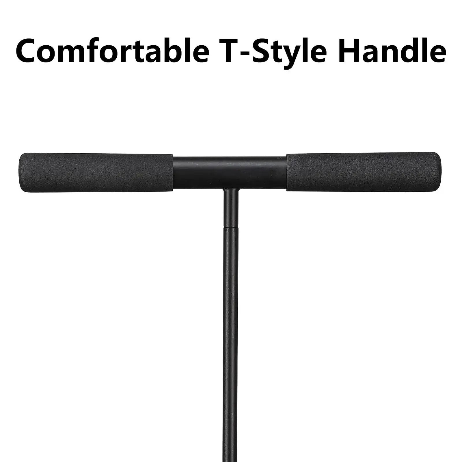 Close-up of Hardcore 48 Inch Adjustable Soil Probe with T Handle showing foam grips for comfort and leverage in plumbing and landscaping projects.