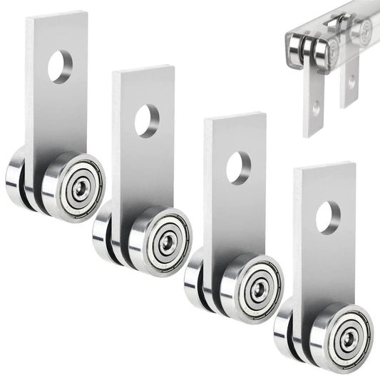 2 Wheels Trolley Assembly Rollers with Dual Bearings Steel Strut Channel Hardware Pack of 4