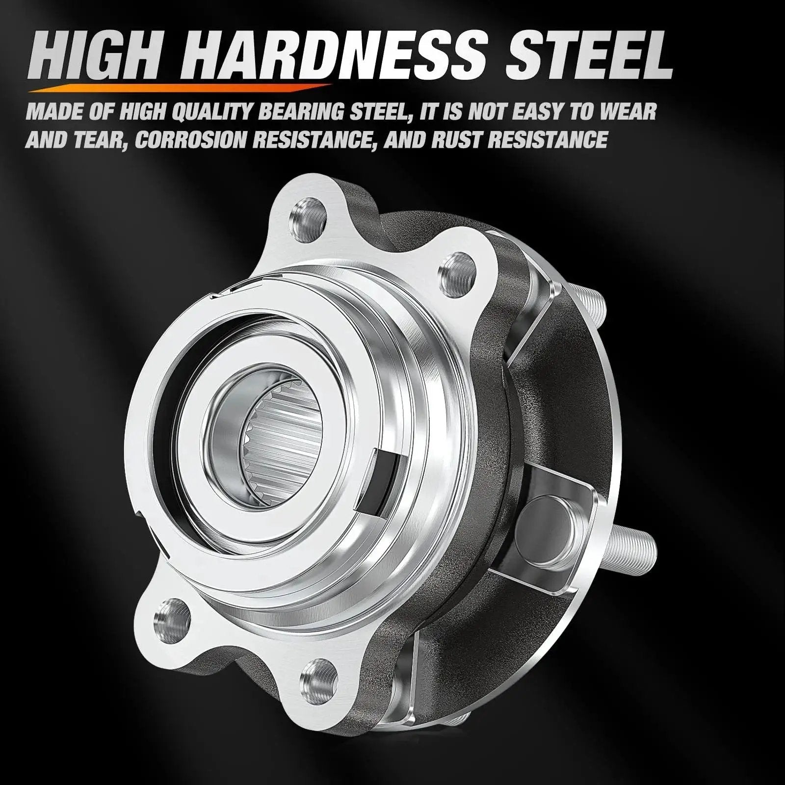 Front Wheel Hub Bearing Assembly Compatible With Nissan Altima Murano Maxima Pathfinder Infiniti QX60 JX35 QX50 32 Tooth Spline OE 513296 Replacement Part For Smooth Steering And Quiet Ride close-up view