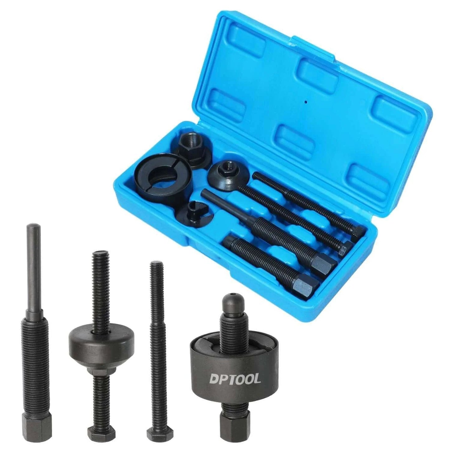Power Steering Pump Pulley Puller Remove Install Tool kit with case, compatible with Ford GM Volkswagen Chrysler vehicles