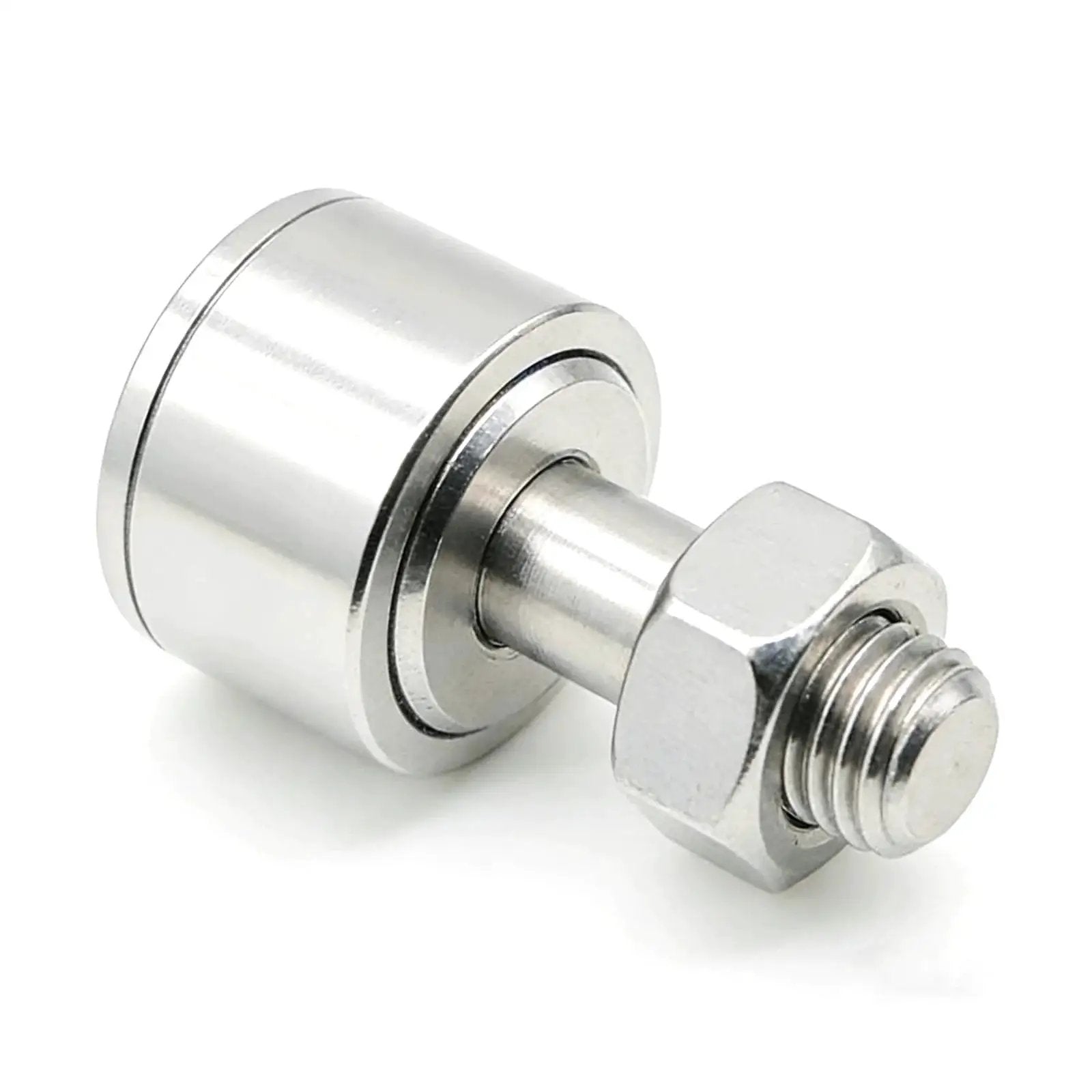 Stud Type Cam Follower CFS2.5V KR5 Built For Humid Environments In SUS304 Stainless Steel, side view, showcasing roller and thread