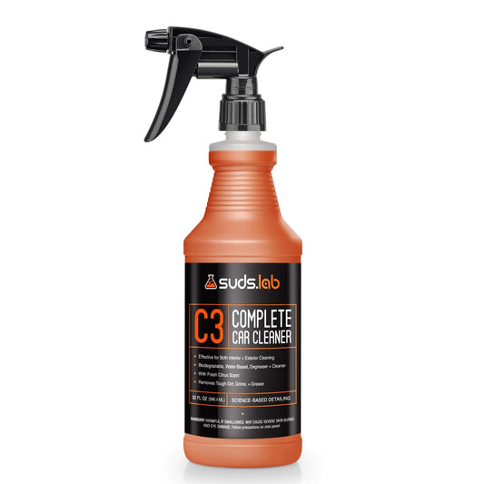 Suds Lab C3 Complete Car Cleaner bottle, 32 oz, multipurpose spray for interior and exterior automotive detailing.