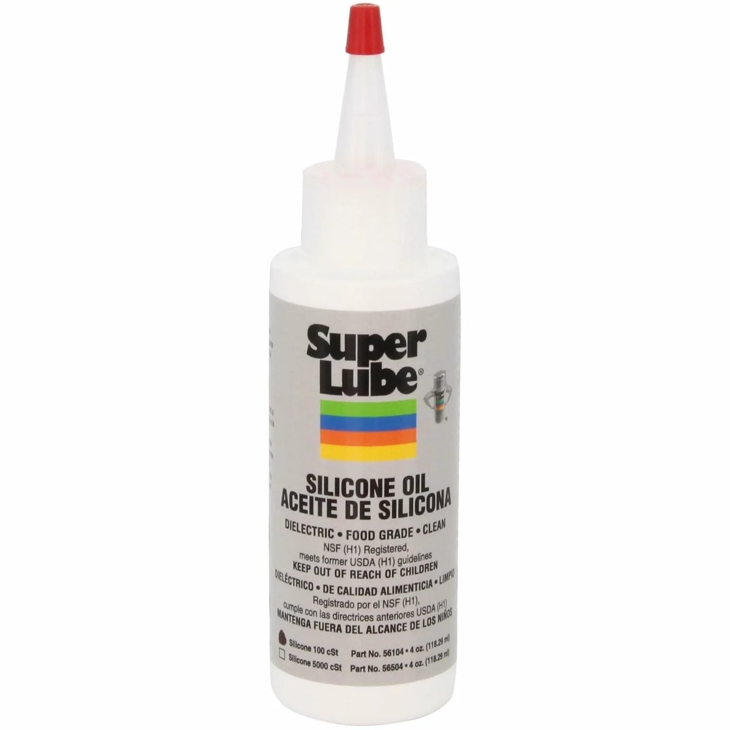 Super Lube Silicone Oil High & Low Temp CST (Clear, 4oz Bottle) | NSF Certified Food Grade & Clean | High and Low Temp Stable bottle