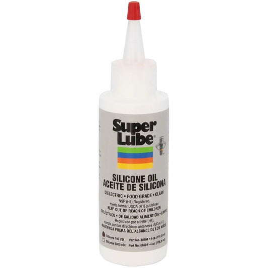 Super Lube Silicone Oil High & Low Temp CST (Clear, 4oz Bottle) | NSF Certified Food Grade & Clean | High and Low Temp Stable bottle