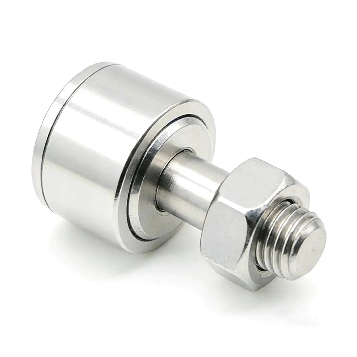 Cam Follower Needle Roller Bearing In SUS304 Stainless Steel, KR13 CF5, side view showing M5X0.8mm thread, compact for CNC and robotics.