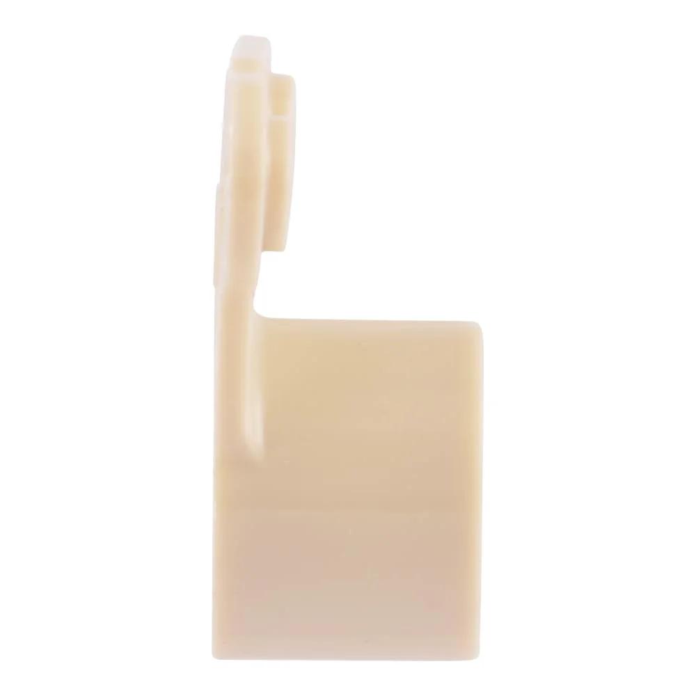Side view of Heavy Duty Half Inch Suspension Clamp Wall Mount 10 Pack For PEX Copper CPVC Tubing, durable plastic material.