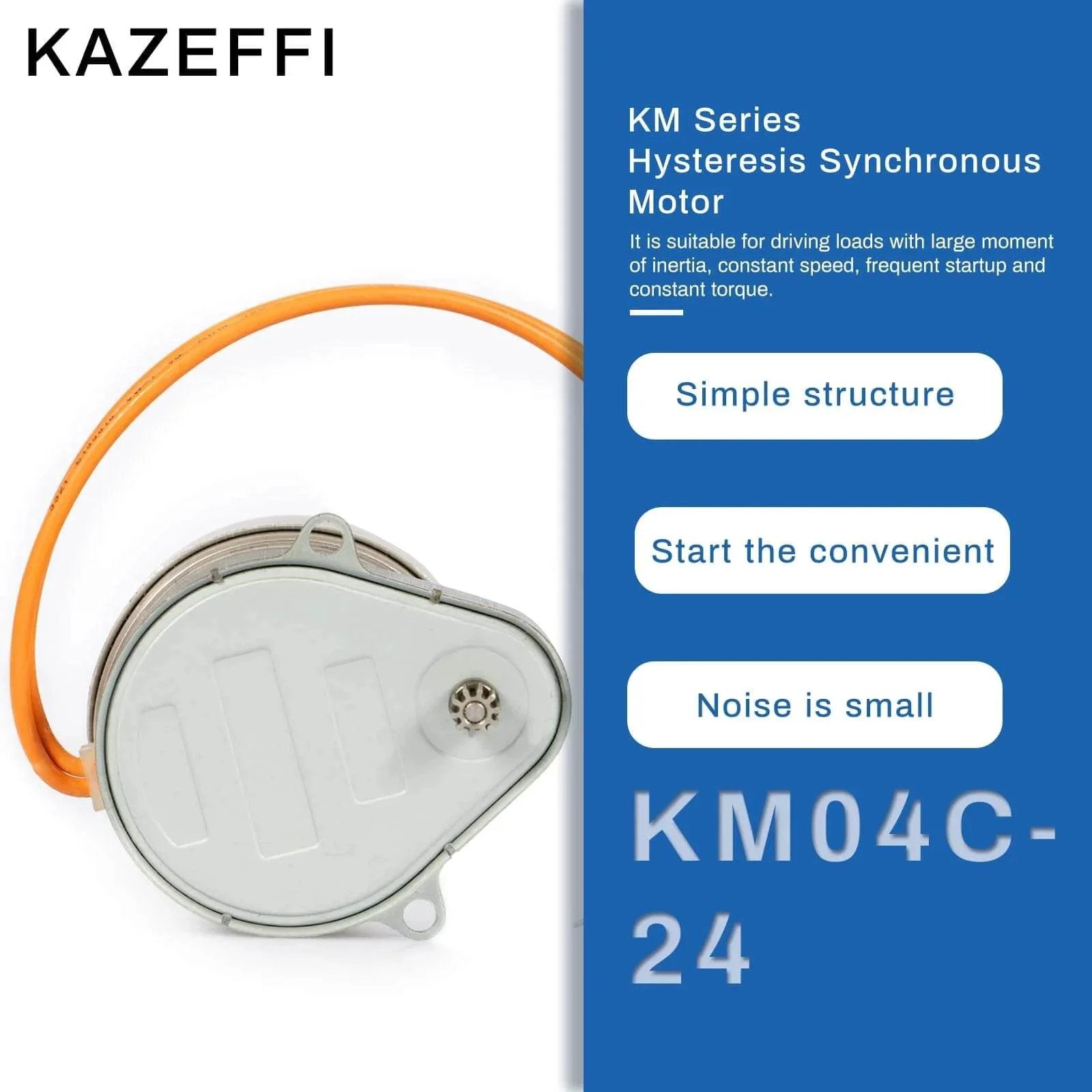 Synchron Motor 24V 4RPM Replacement for Honeywell Motor 802360JA, used in V8043/8044 Honeywell Zone Valve Control, side view.