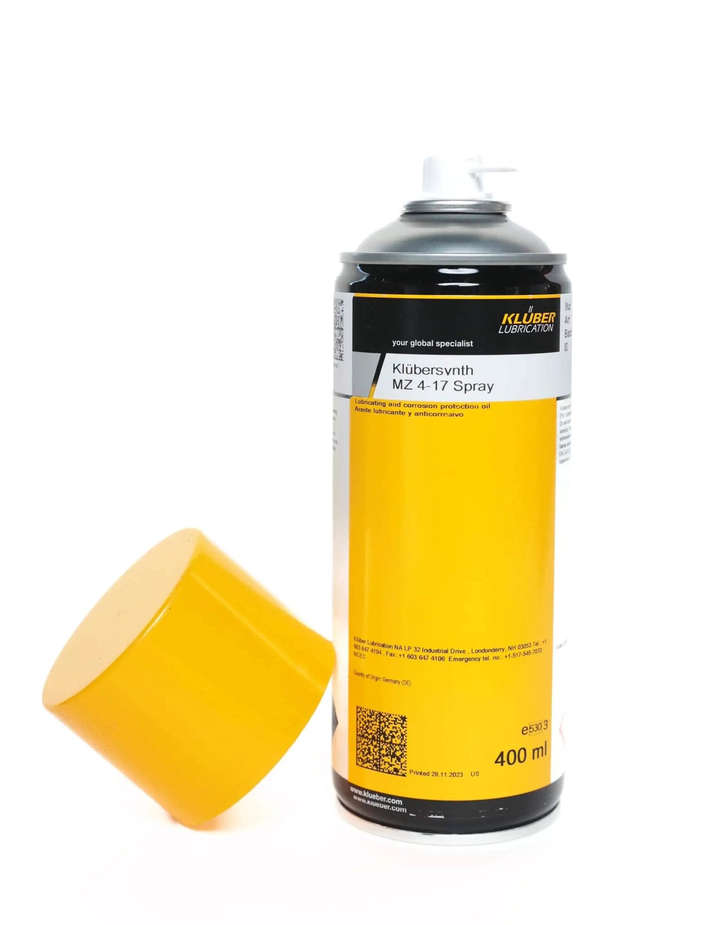 Premium Synthetic Spray Lubricant For Tools And Sporting Weapons From Kluber Lubrication KLUBERSYNTH MZ 4 17 400 Ml Spray Can