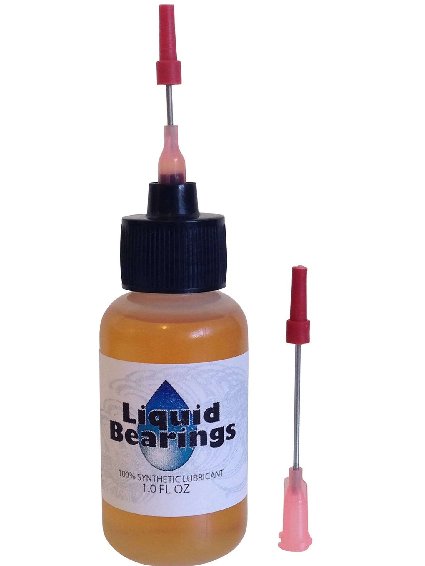 Liquid Bearings, SUPERIOR 100%-synthetic oil for lubrication of drones, RC vehicles and equipment, 1 fl oz bottle with nozzle