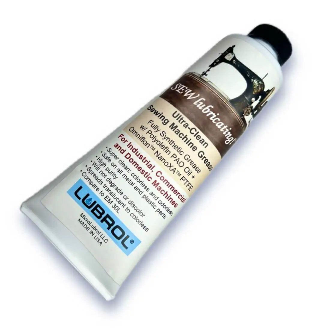 Tube of Ultra Clean Sewing Machine Grease That Delivers Slick Smooth Operation With Fully Synthetic Formula Colorless Odorless And Safe On Metal And Plastic High Purity Lubrol SEW 4 Oz 114 G Comparable To EM30L.
