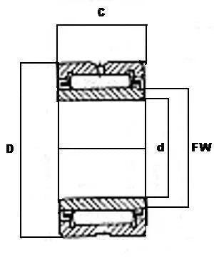 TAFI223416 Needle Roller Bearing 22x34x16mm - Machined Type