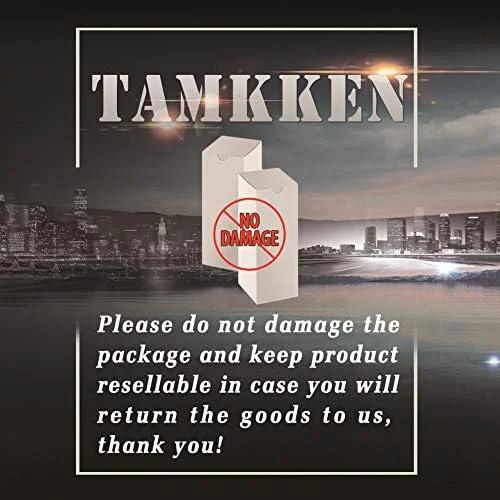 Tamkken product packaging with a warning to keep the package undamaged for resale usability.
