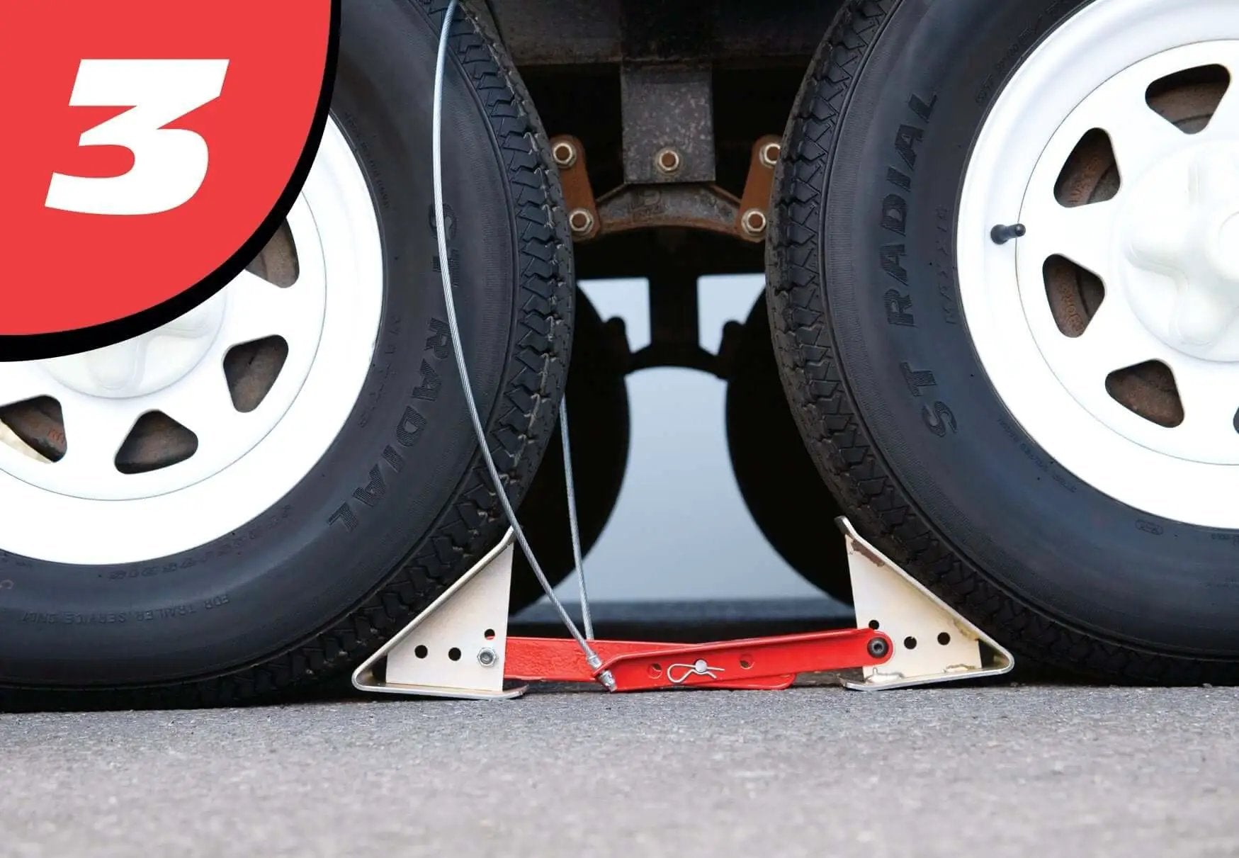 OneStep Wheel Chock Double Pack For Tandem Axle Trailers And RVs, 16 To 24 Inch Long, securing trailer movement
