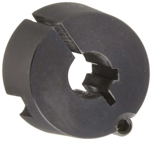 Taper Lock Bushing For Drive Shaft Mount 1 Inch Bore Cast Iron 1200 In Lb Torque Flush Mounted Split Taper With Reduced Mounting Width