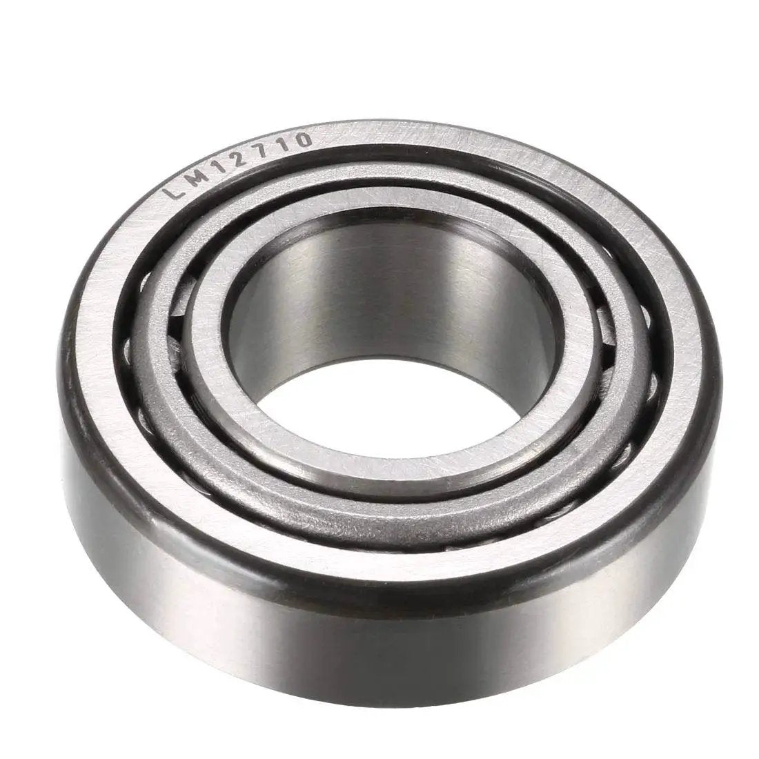 Single Row Tapered Roller Bearing Cone and Cup Set LM12749/LM12710 for axial and radial load support in machinery, front view