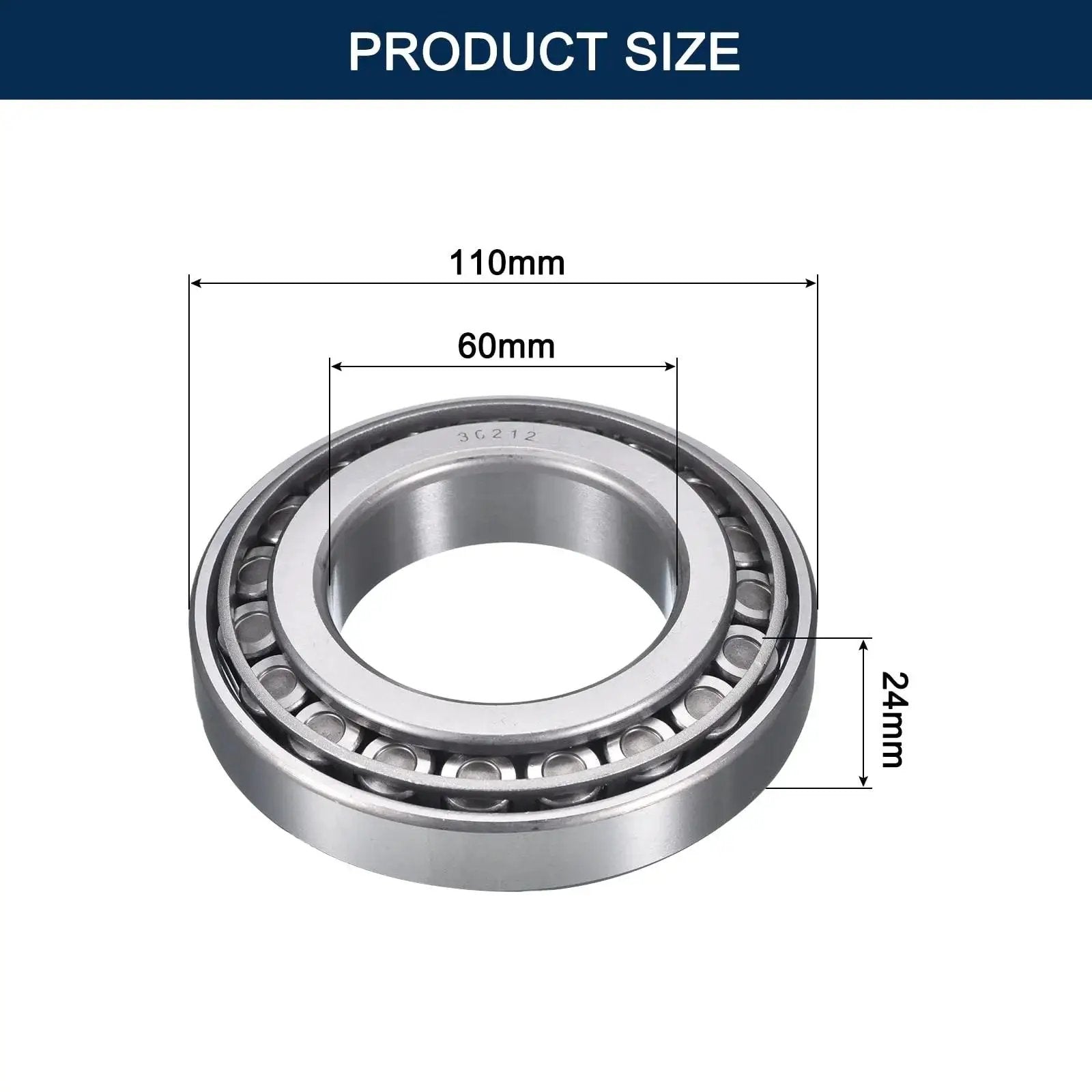 Two Pack 30212 Tapered Roller Bearing Cone And Cup Set 60 Mm Bore 110 Mm OD ABEC 3 Pre Lubed product dimensions diagram