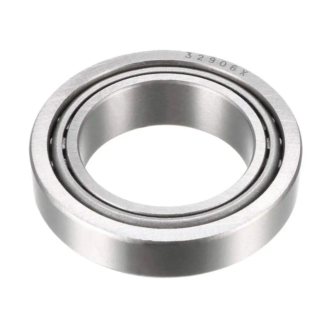 Set of two tapered roller bearing cones and cups, 30mm bore, 47mm outer diameter, close-up of single component.